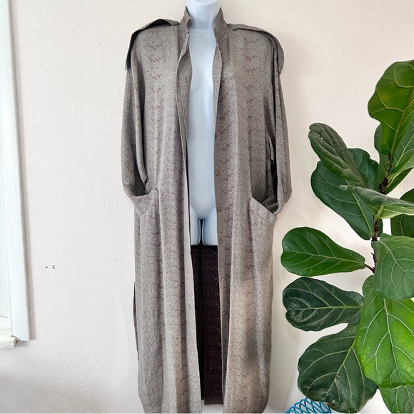 Johnny Was Jackets & Blazers - BIYA Collection JOHNNY WAS Rated R Collection Gray Mauve Button Down Duster M